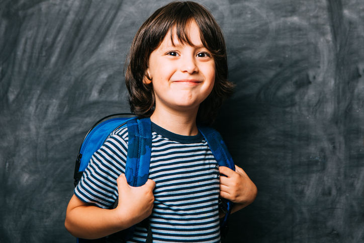Back To School Concept, Happy Smiling Schoolboy Studying